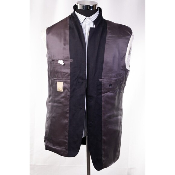 JOE JOSEPH ABBOUD Striped 2 button Blazer Black Jacket 100% Wool Sport coat 40L - Picture 10 of 13